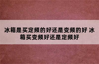 冰箱是买定频的好还是变频的好 冰箱买变频好还是定频好